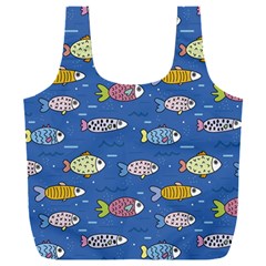 Sea Fish Blue Submarine Animal Full Print Recycle Bag (xxl) by Proyonanggan