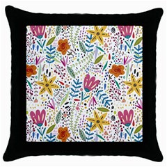 Flowers Nature Wallpaper Background Throw Pillow Case (black) by Proyonanggan