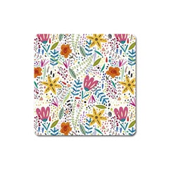 Flowers Nature Wallpaper Background Square Magnet by Proyonanggan