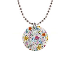 Flowers Nature Wallpaper Background 1  Button Necklace