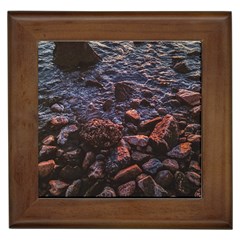 Twilight Treasures: Rocky Beachscape  Framed Tile by dflcprintsclothing