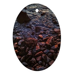 Twilight Treasures: Rocky Beachscape  Ornament (oval) by dflcprintsclothing