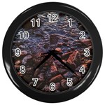 Twilight Treasures: Rocky Beachscape  Wall Clock (Black) Front