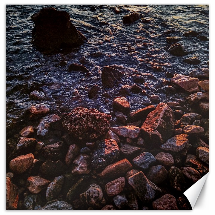 Twilight Treasures: Rocky Beachscape  Canvas 20  x 20 