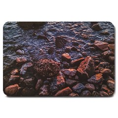 Twilight Treasures: Rocky Beachscape  Large Doormat by dflcprintsclothing