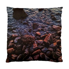 Twilight Treasures: Rocky Beachscape  Standard Cushion Case (one Side) by dflcprintsclothing