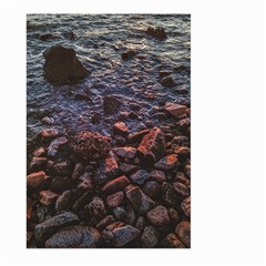 Twilight Treasures: Rocky Beachscape  Large Garden Flag (two Sides) by dflcprintsclothing