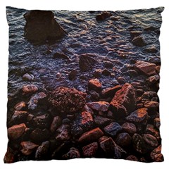 Twilight Treasures: Rocky Beachscape  Standard Premium Plush Fleece Cushion Case (two Sides) by dflcprintsclothing