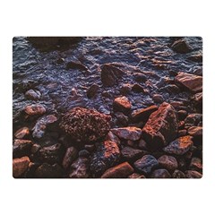 Twilight Treasures: Rocky Beachscape  Two Sides Premium Plush Fleece Blanket (mini) by dflcprintsclothing