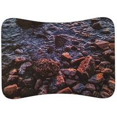 Twilight Treasures: Rocky Beachscape  Velour Seat Head Rest Cushion by dflcprintsclothing