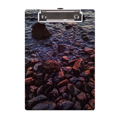 Twilight Treasures: Rocky Beachscape  A5 Acrylic Clipboard by dflcprintsclothing