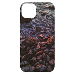 Twilight Treasures: Rocky Beachscape  Iphone 14 Plus Black Uv Print Case by dflcprintsclothing