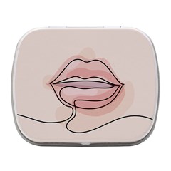 One Line Drawing Lip Small Metal Box (white) by Giving