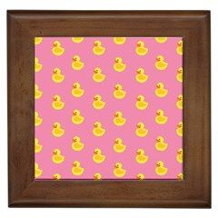 Rubber Duck Pattern Framed Tile by Valentinaart