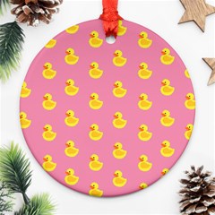 Rubber Duck Pattern Ornament (round) by Valentinaart