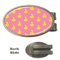 Rubber Duck Pattern Money Clips (oval)  by Valentinaart