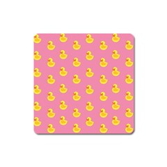 Rubber Duck Pattern Square Magnet by Valentinaart