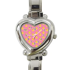 Rubber Duck Pattern Heart Italian Charm Watch by Valentinaart