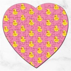 Rubber Duck Pattern Jigsaw Puzzle (heart) by Valentinaart