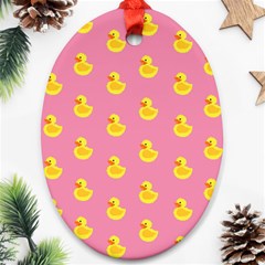 Rubber Duck Pattern Oval Ornament (two Sides) by Valentinaart