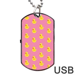 Rubber Duck Pattern Dog Tag Usb Flash (one Side) by Valentinaart