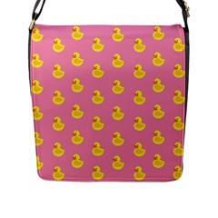 Rubber Duck Pattern Flap Closure Messenger Bag (l) by Valentinaart