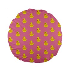 Rubber Duck Pattern Standard 15  Premium Flano Round Cushions by Valentinaart