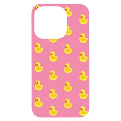 Rubber Duck Pattern Iphone 14 Pro Black Uv Print Case by Valentinaart