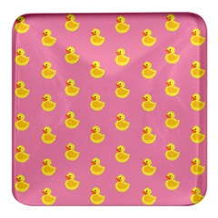 Rubber Duck Pattern Square Glass Fridge Magnet (4 Pack) by Valentinaart