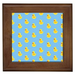 Rubber Duck Pattern Framed Tile by Valentinaart