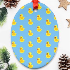 Rubber Duck Pattern Ornament (oval)