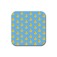 Rubber Duck Pattern Rubber Coaster (square) by Valentinaart