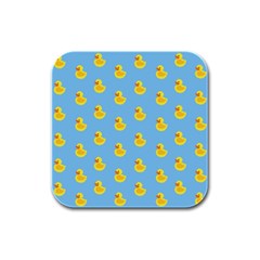 Rubber Duck Pattern Rubber Square Coaster (4 Pack) by Valentinaart