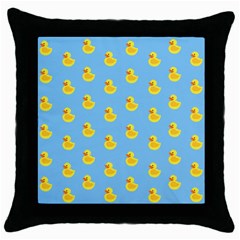 Rubber Duck Pattern Throw Pillow Case (black) by Valentinaart