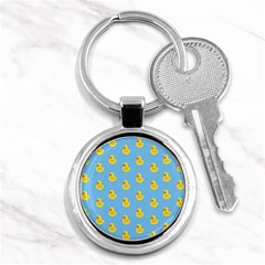 Rubber Duck Pattern Key Chain (round) by Valentinaart