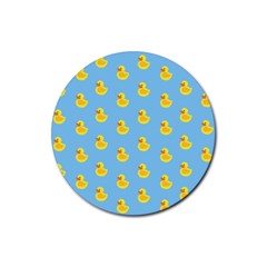 Rubber Duck Pattern Rubber Coaster (round) by Valentinaart