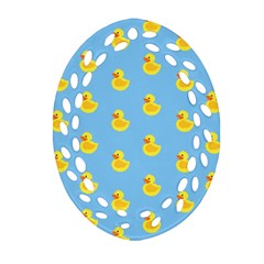 Rubber Duck Pattern Ornament (oval Filigree) by Valentinaart