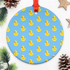 Rubber Duck Pattern Ornament (round) by Valentinaart