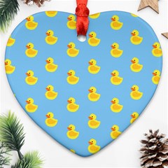 Rubber Duck Pattern Ornament (heart) by Valentinaart