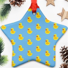 Rubber Duck Pattern Ornament (star) by Valentinaart