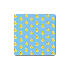 Rubber Duck Pattern Square Magnet by Valentinaart