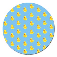 Rubber Duck Pattern Magnet 5  (round) by Valentinaart