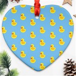 Rubber duck pattern Heart Ornament (Two Sides) Front