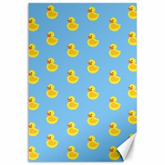 Rubber Duck Pattern Canvas 12  X 18  by Valentinaart