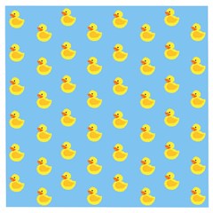 Rubber Duck Pattern Wooden Puzzle Square by Valentinaart