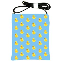 Rubber Duck Pattern Shoulder Sling Bag by Valentinaart