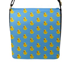 Rubber Duck Pattern Flap Closure Messenger Bag (l) by Valentinaart