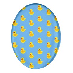 Rubber Duck Pattern Oval Glass Fridge Magnet (4 Pack) by Valentinaart