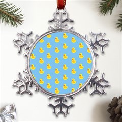 Rubber Duck Pattern Metal Large Snowflake Ornament