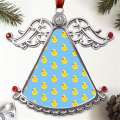 Rubber Duck Pattern Metal Angel With Crystal Ornament